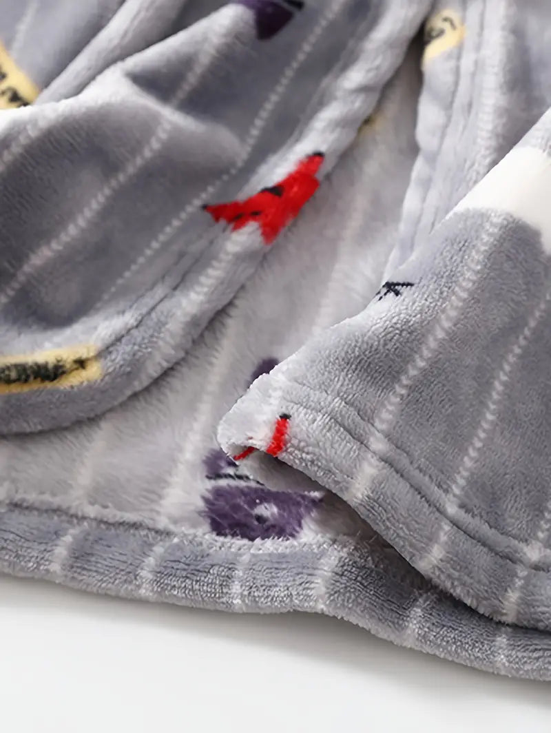 Peignoir de Bain Enfant Éponge avec Motifs D'animaux