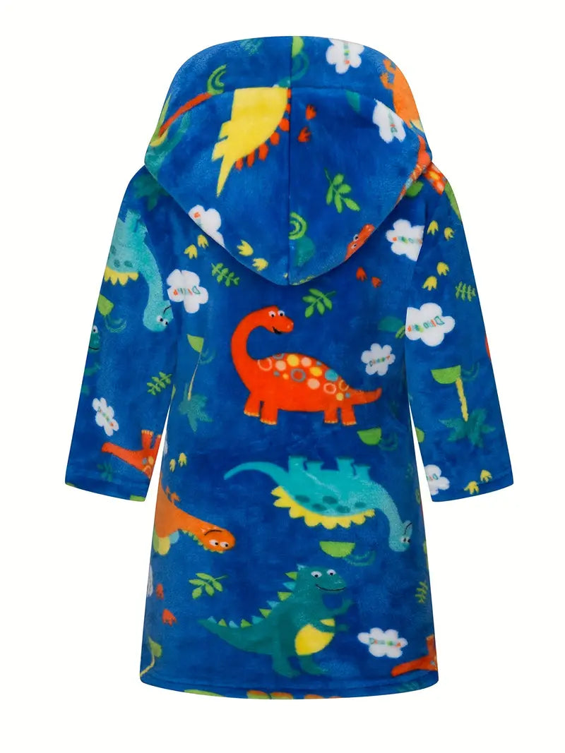 Peignoir de Bain Enfant Éponge á Motif Dinosaures