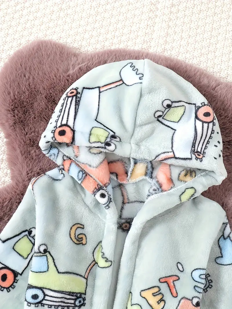 Peignoir de Bain Enfant Éponge Doux avec Capuche