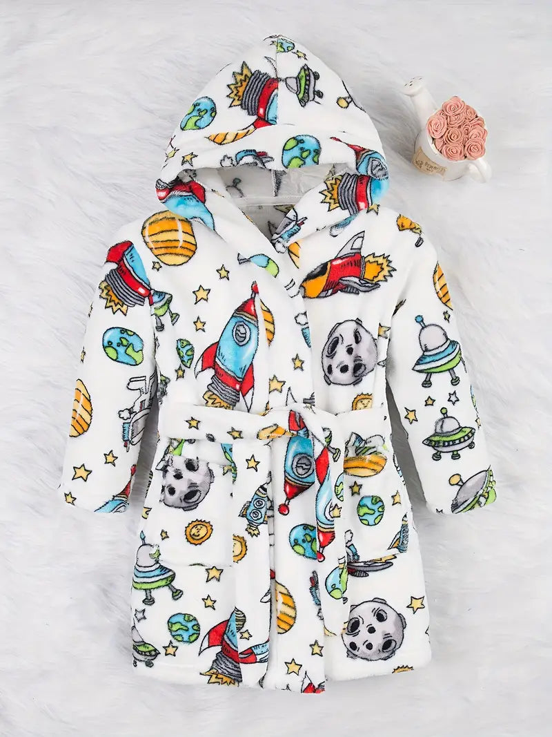 Peignoir de Bain Enfant Éponge Doux Blanc