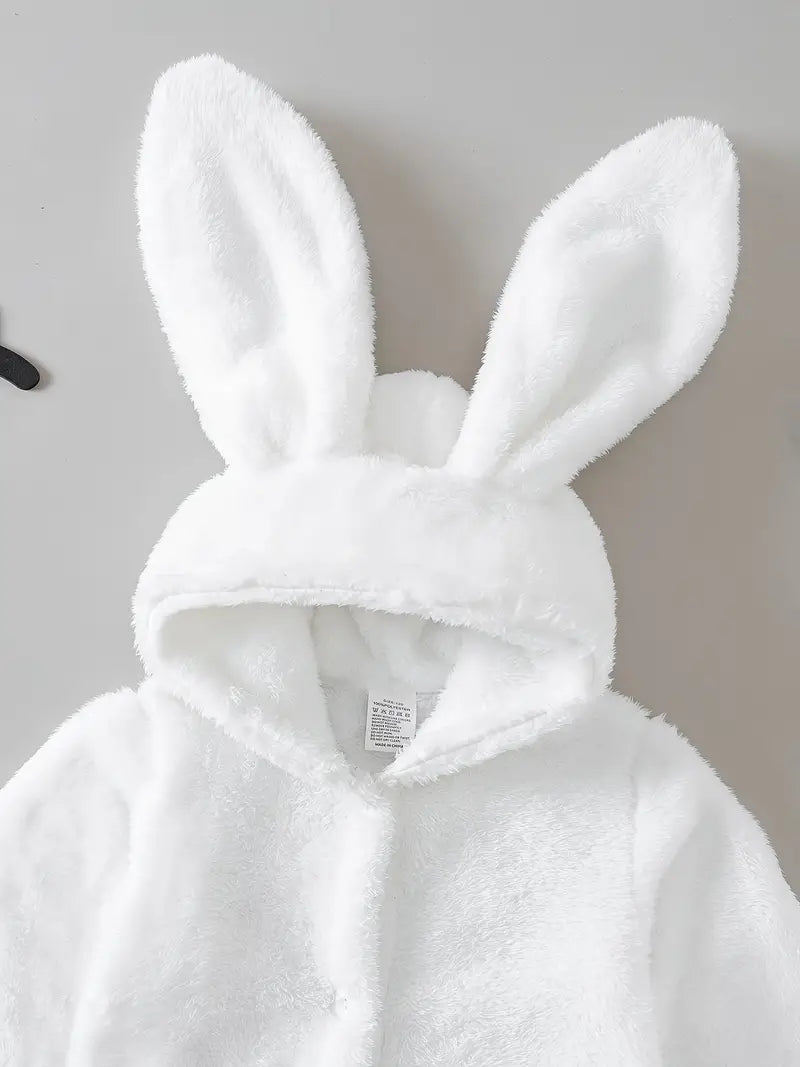 Peignoir de Bain Enfant Blanc Oreilles de Lapin