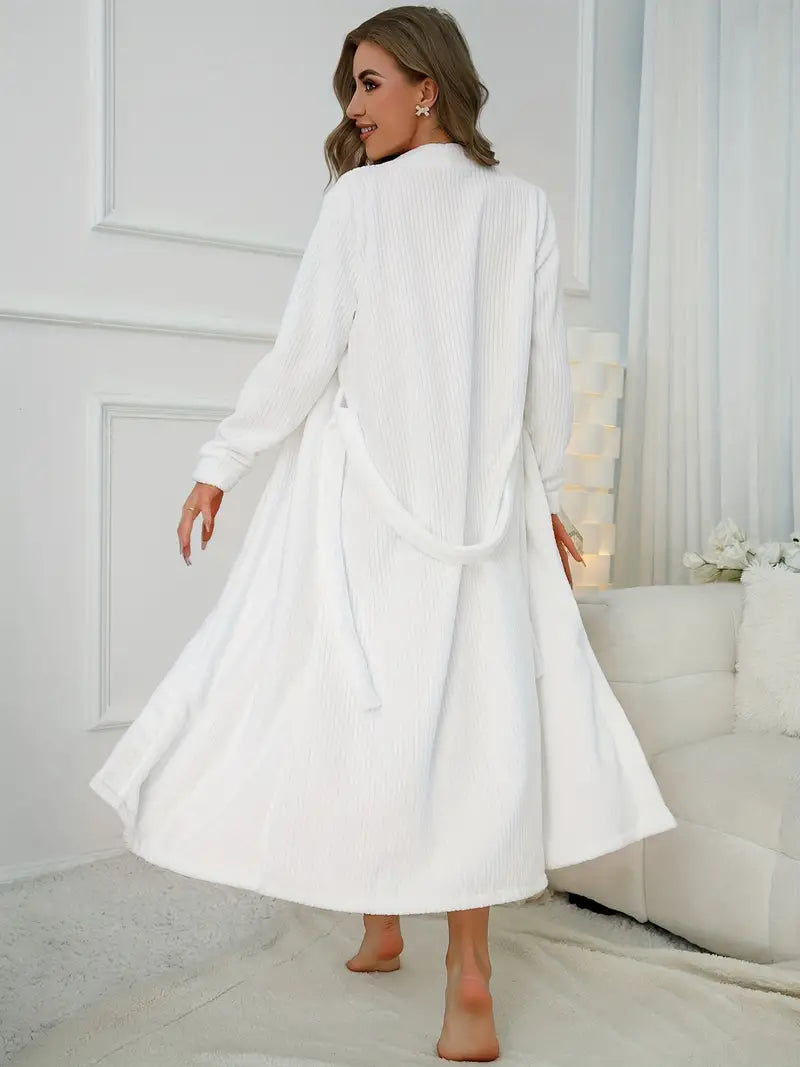 Peignoir Éponge Chaud Blanc