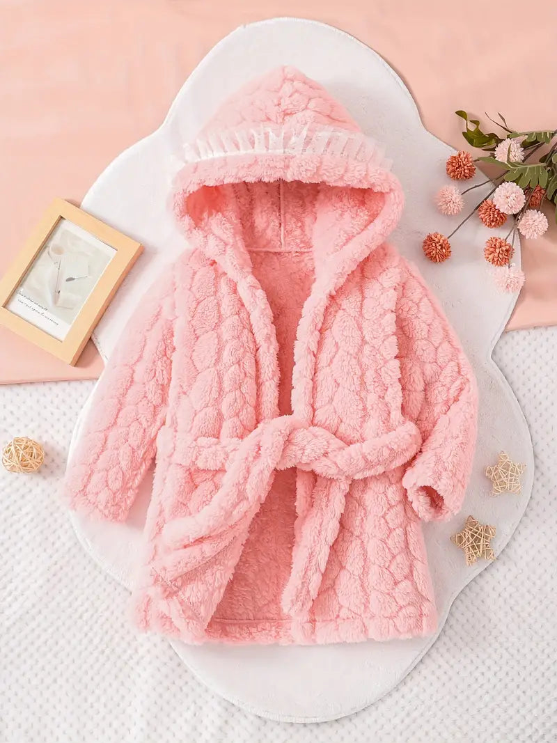 Peignoir de Bain Enfant En Polaire Éponge pour Filles