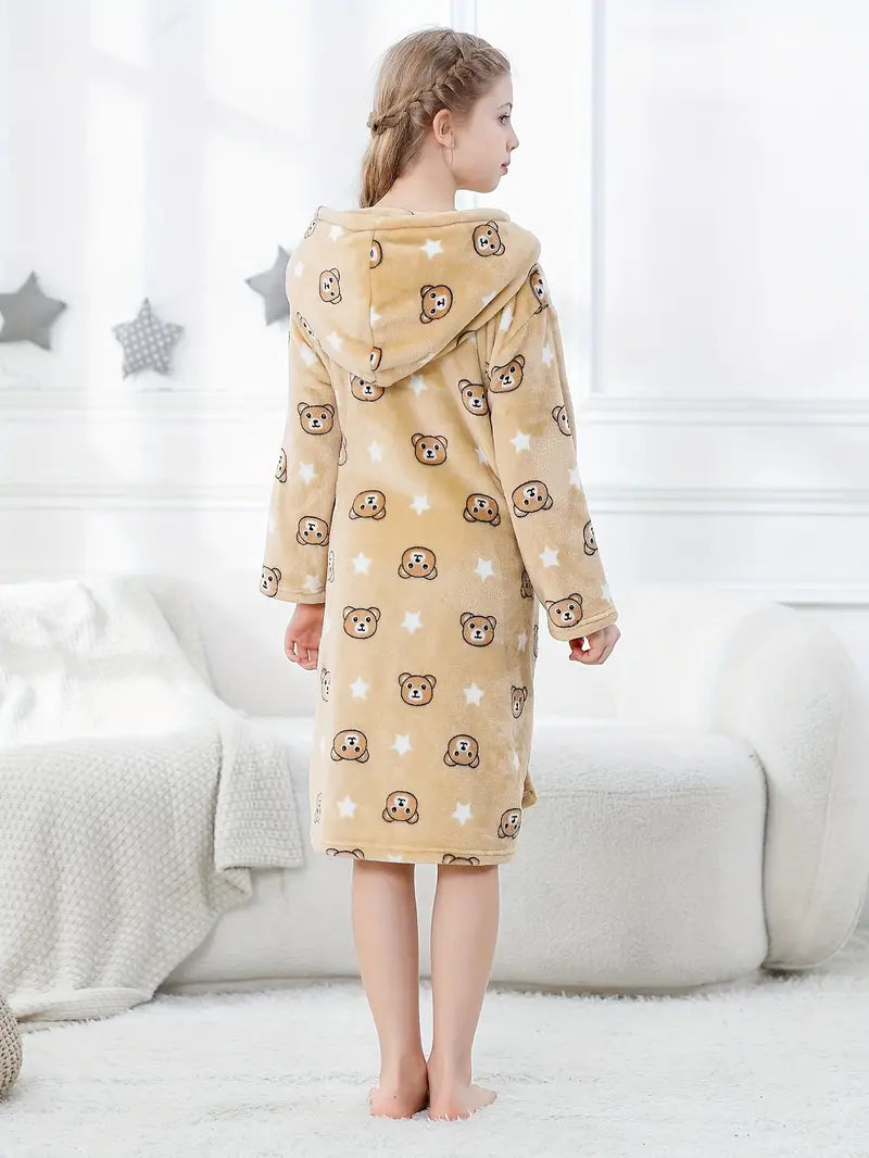 Peignoir de Bain Enfant avec Motif D'étoile D'ours Adorable