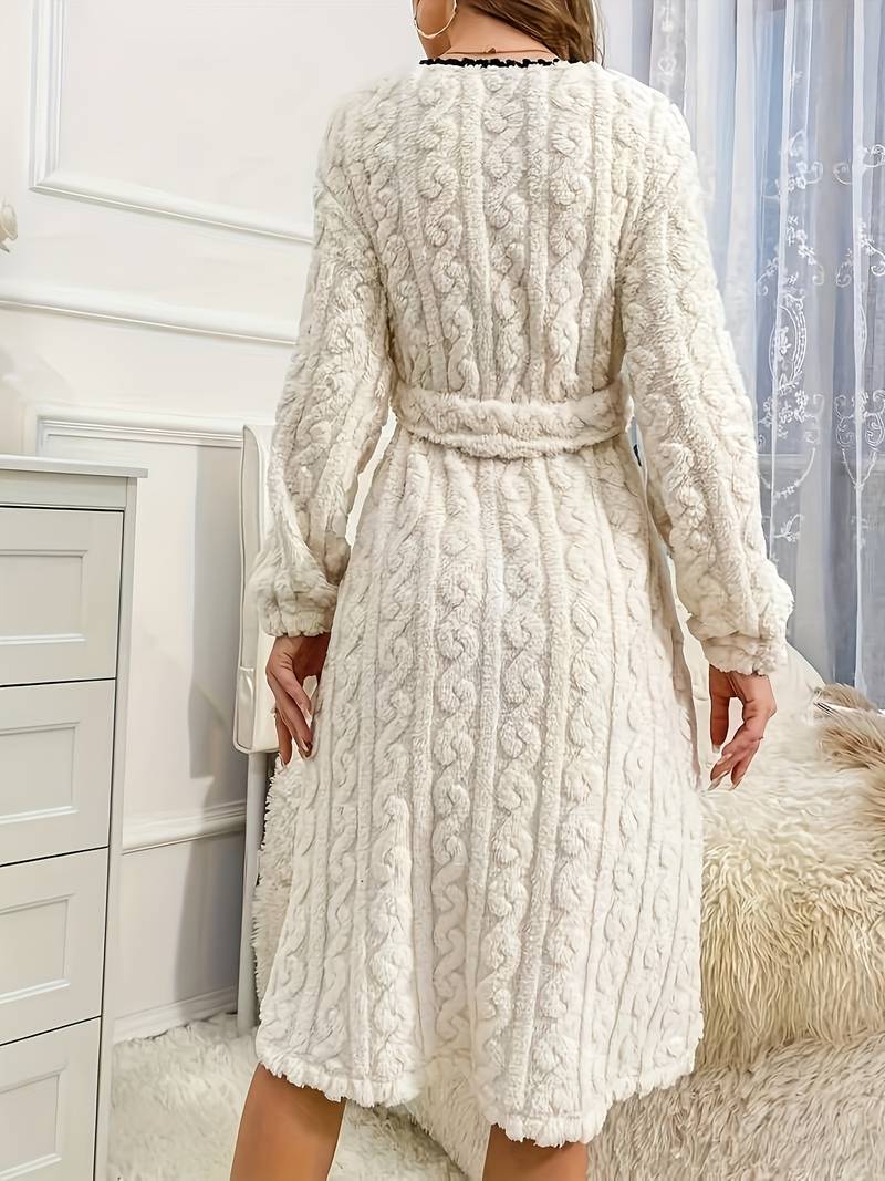 Peignoir de Bain Blanc avec Ceinture