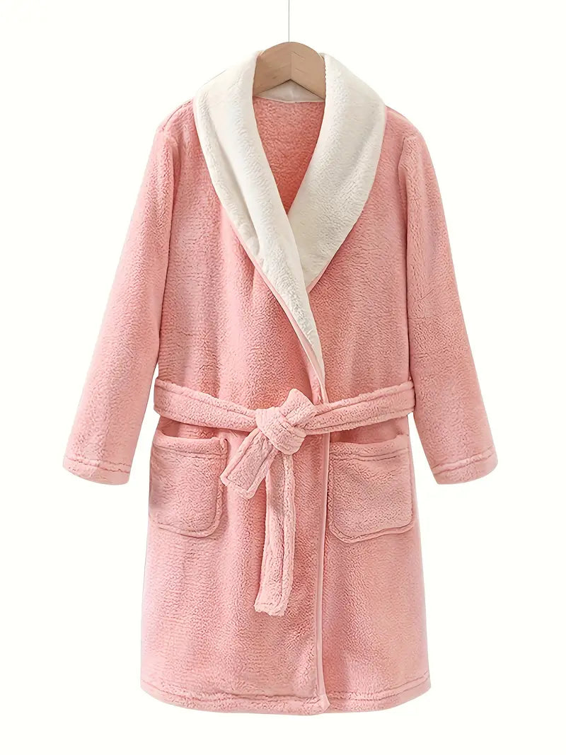 Peignoir de Bain Enfant avec Ceinture et Poches
