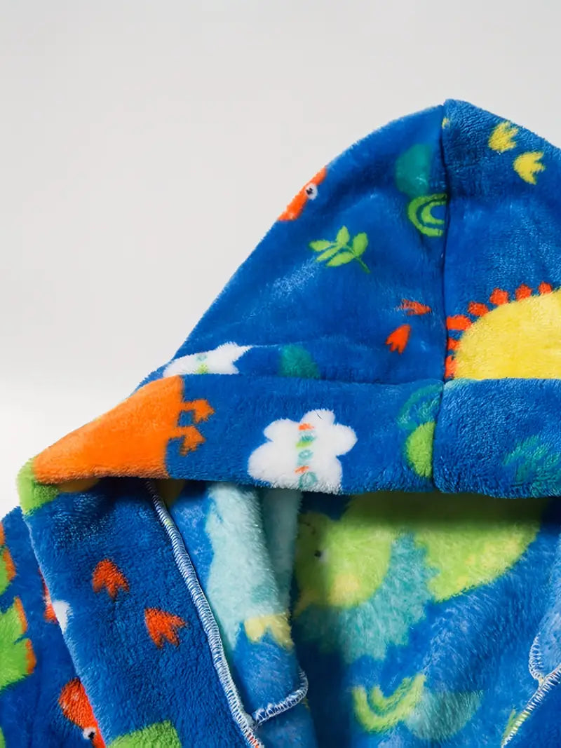 Peignoir de Bain Enfant Éponge á Motif Dinosaures