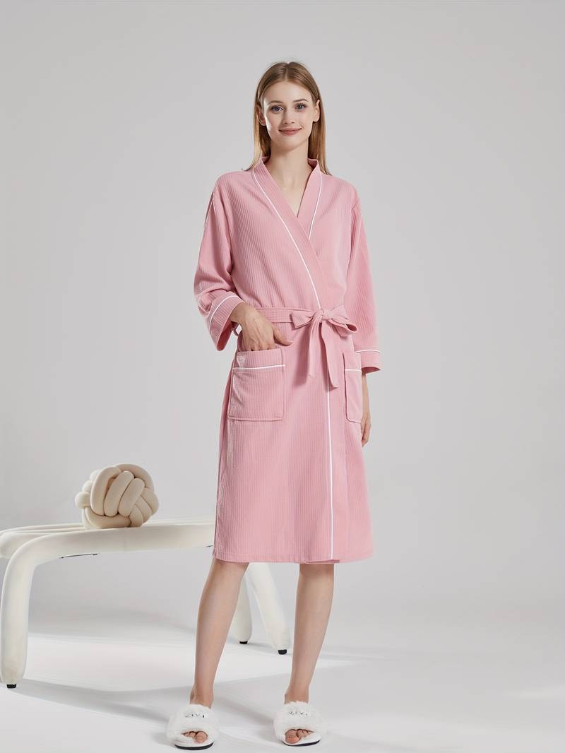 Peignoir de Bain Gaufré Élégant