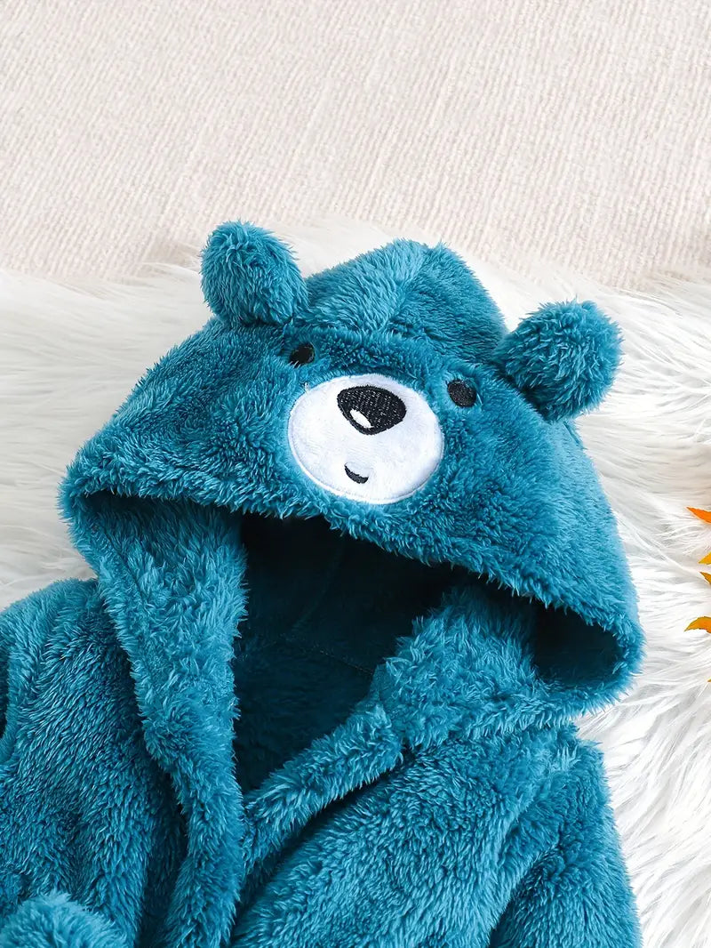 Peignoir de Bain Enfant Éponge Bleu pour Bébé