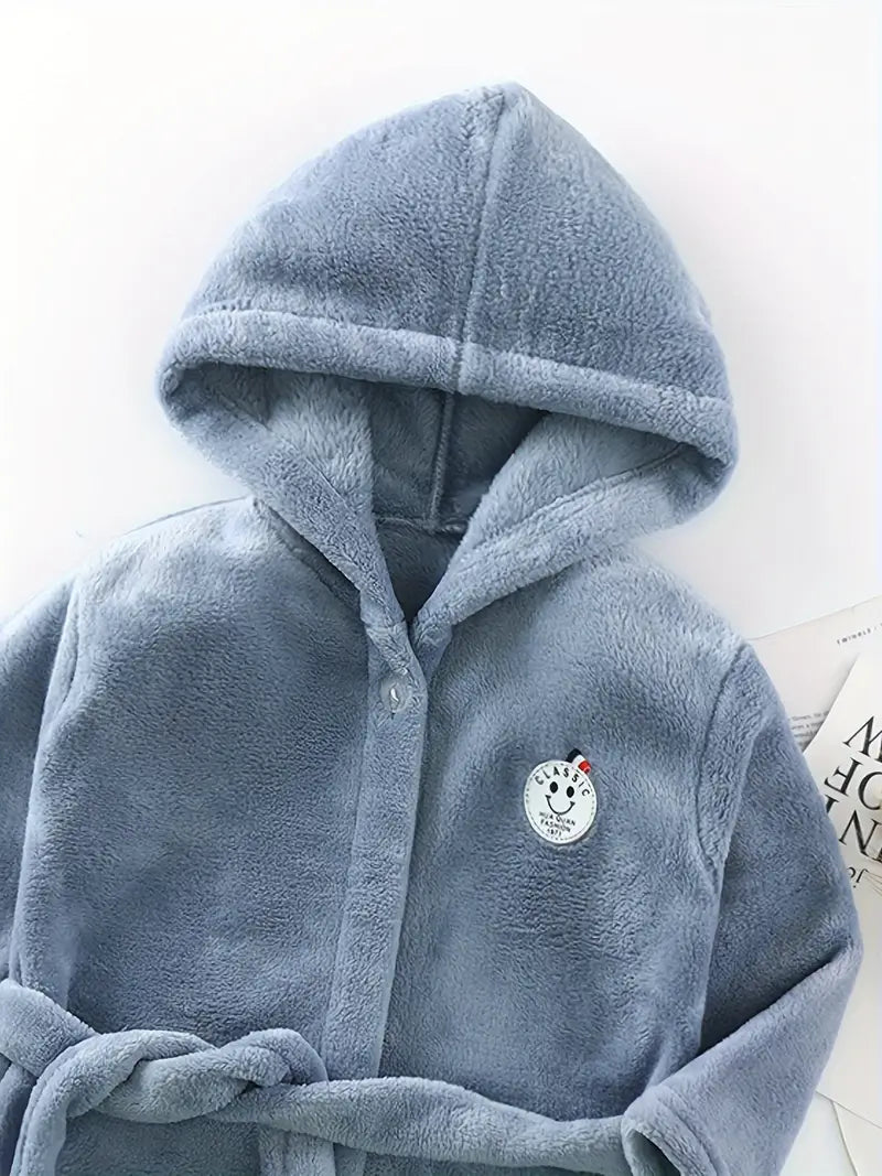 Peignoir de Bain Enfant Chaud Couleur Unie