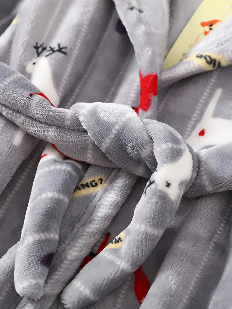 Peignoir de Bain Enfant Éponge avec Motifs D'animaux
