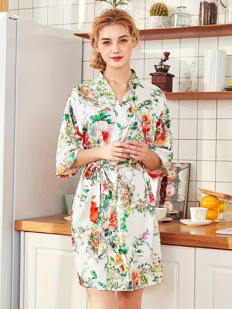 Peignoir Kimono Floral Élégant