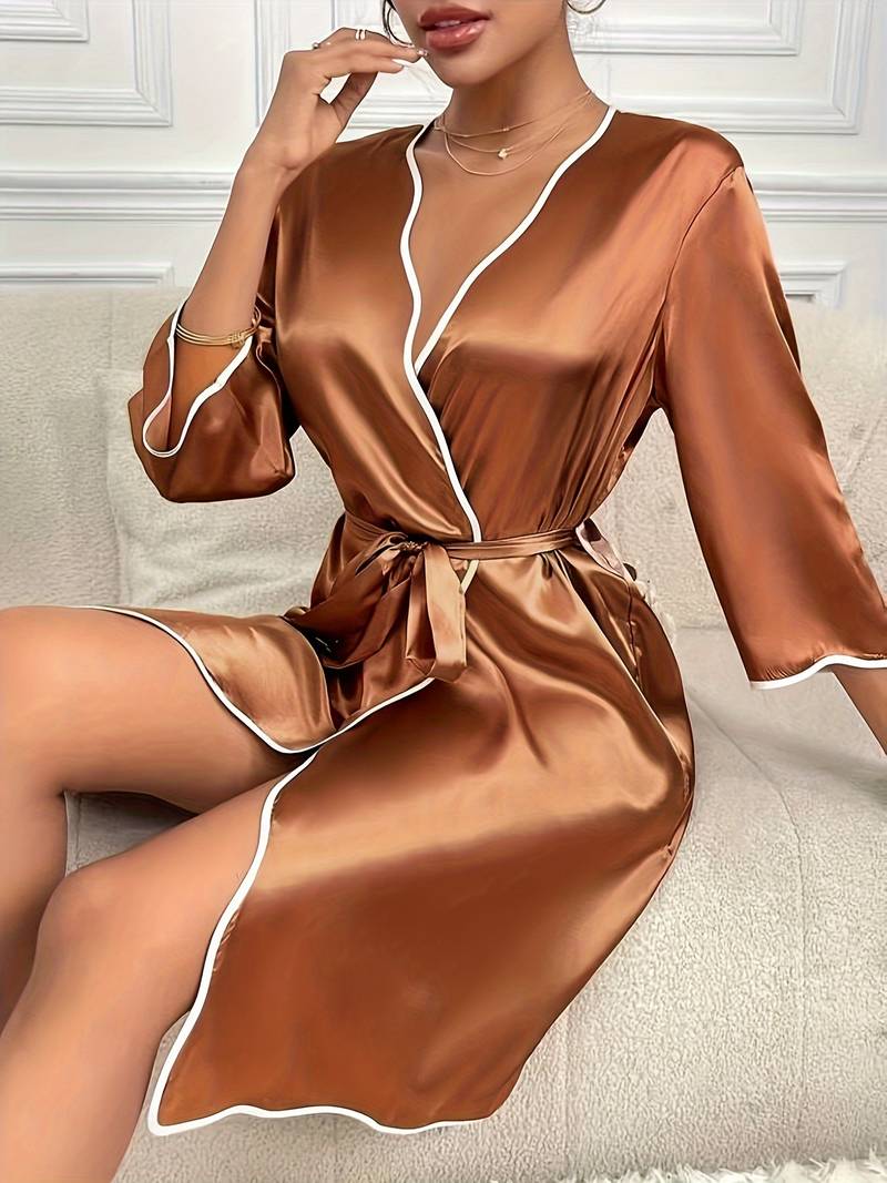 Peignoir de Bain Lisse en Satin