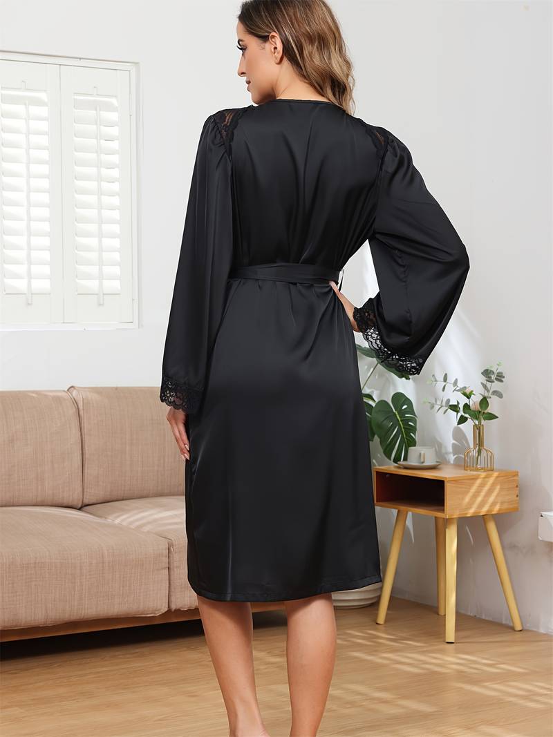 Peignoir de Nuit Élégante en Satin