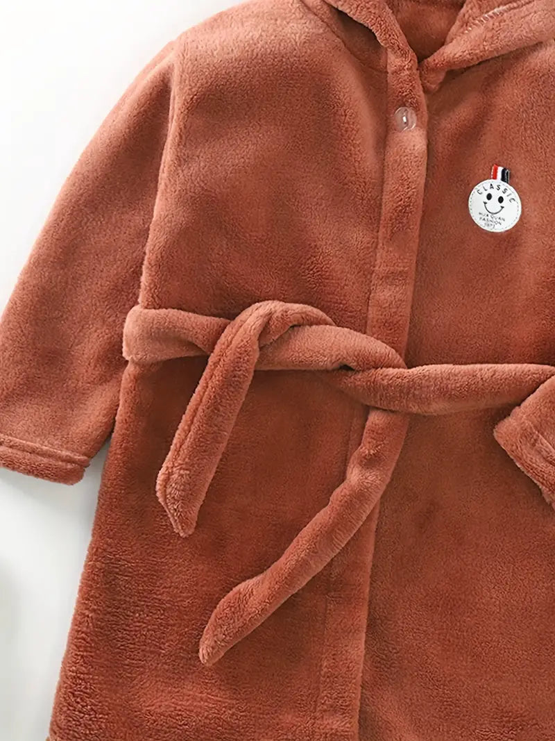 Peignoir de Bain Enfant Chaud Couleur Unie