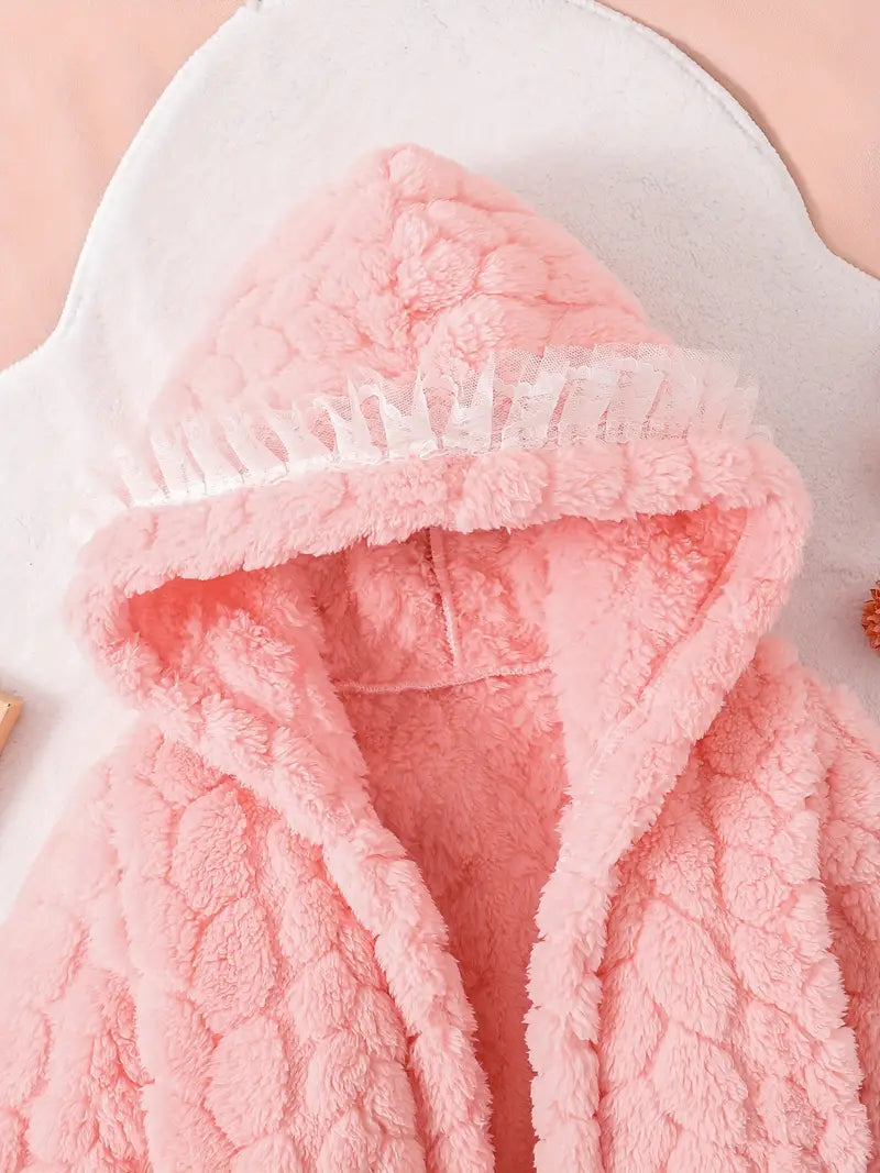 Peignoir de Bain Enfant En Polaire Éponge pour Filles
