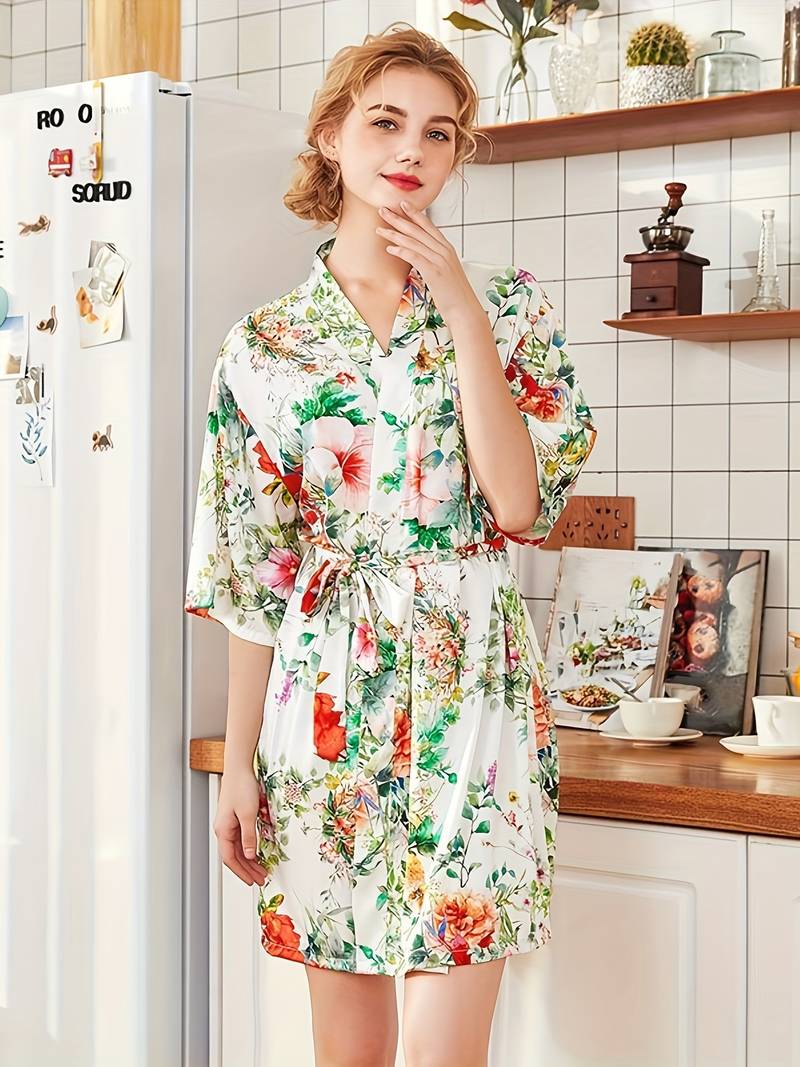 Peignoir Kimono Floral Élégant