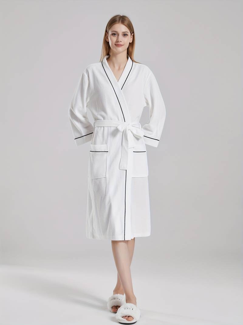 Peignoir de Bain Gaufré Élégant