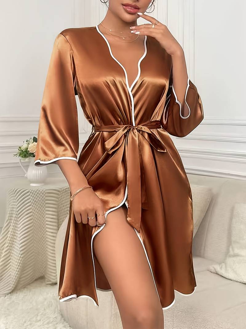 Peignoir de Bain Lisse en Satin