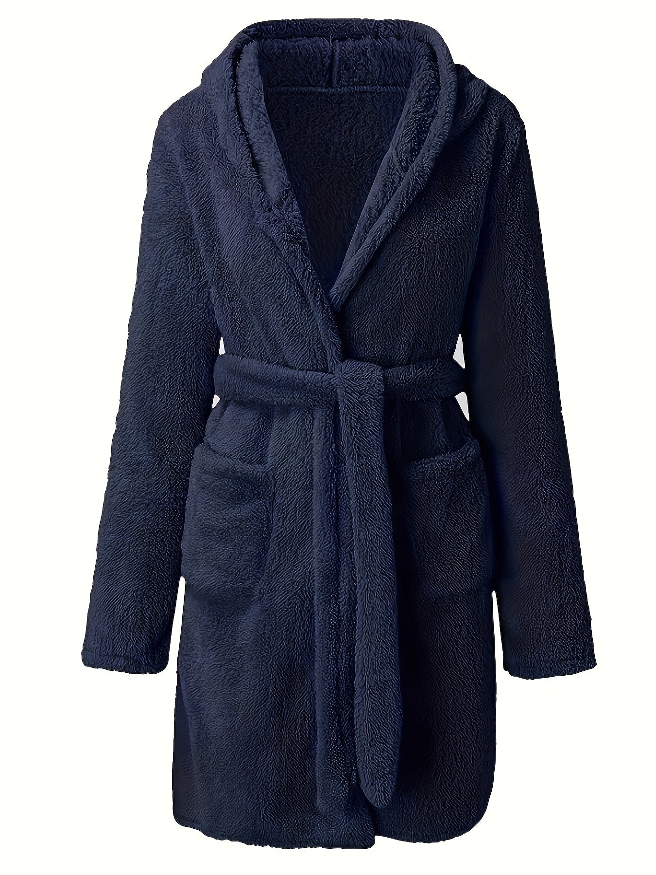 Peignoir polaire homme à capuche polaire avec poches et ceinture