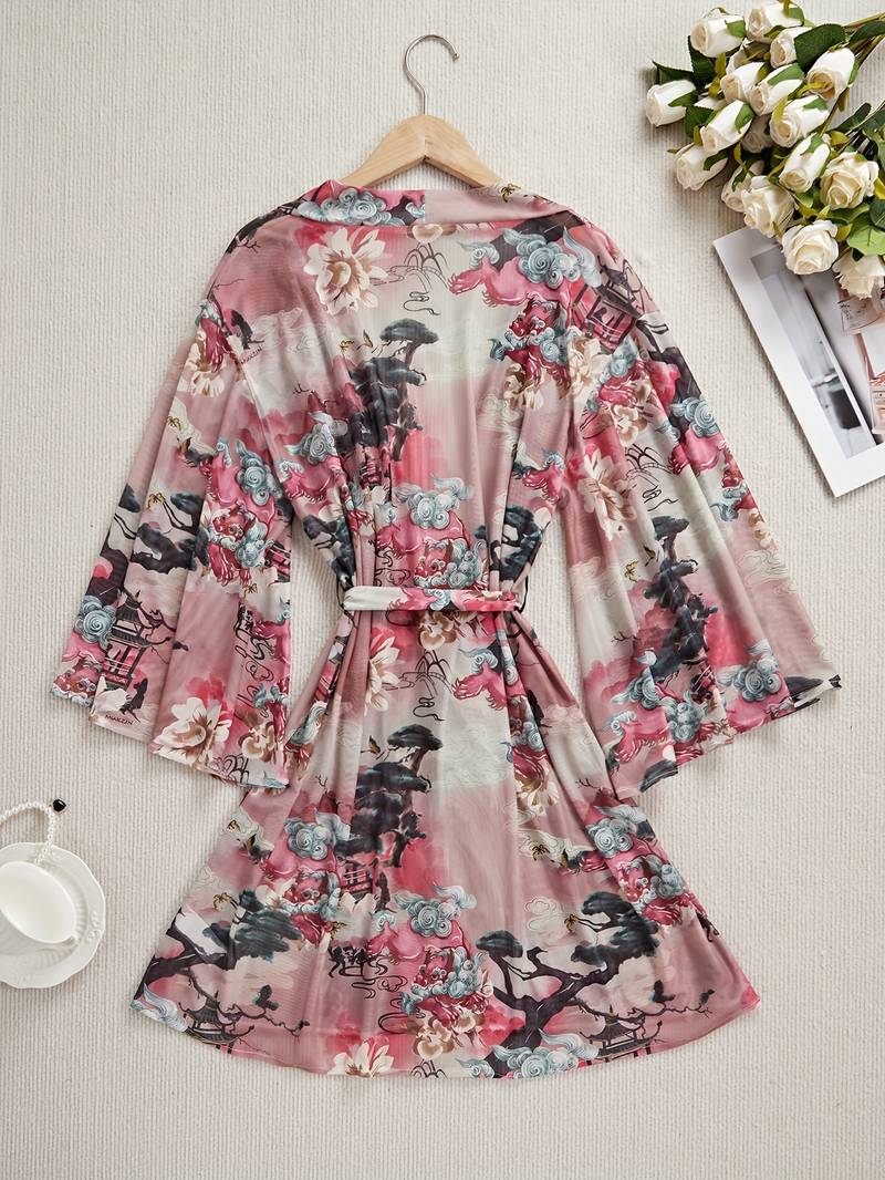 Cédant Peignoir Kimono Micro-élastique