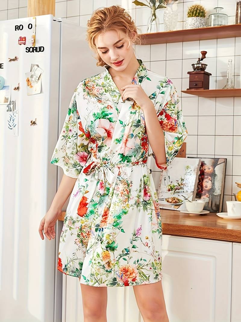 Peignoir Kimono Floral Élégant