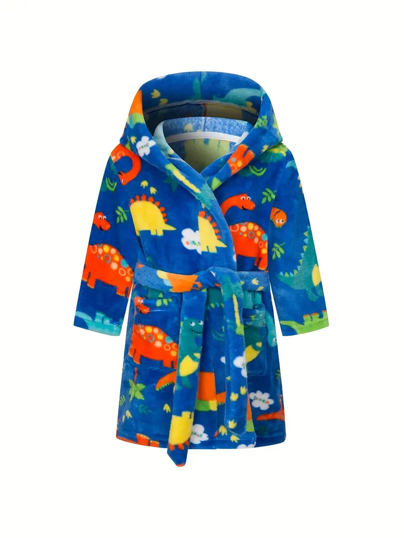 Peignoir de Bain Enfant Éponge á Motif Dinosaures