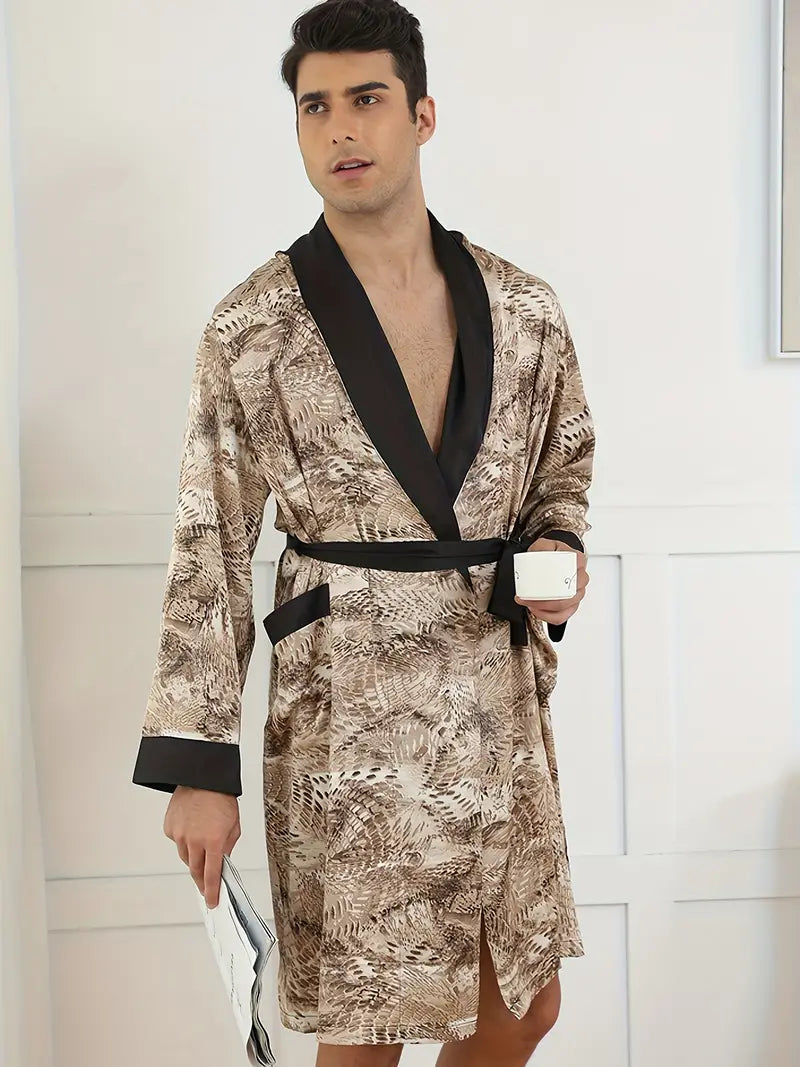 Peignoir Luxueux avec Imprimé Serpent