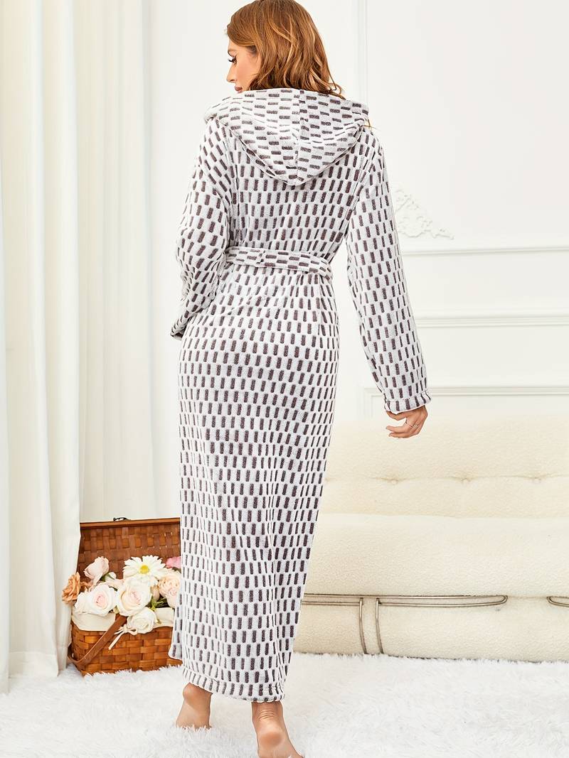 Peignoir de Nuit À Motif Géométrique