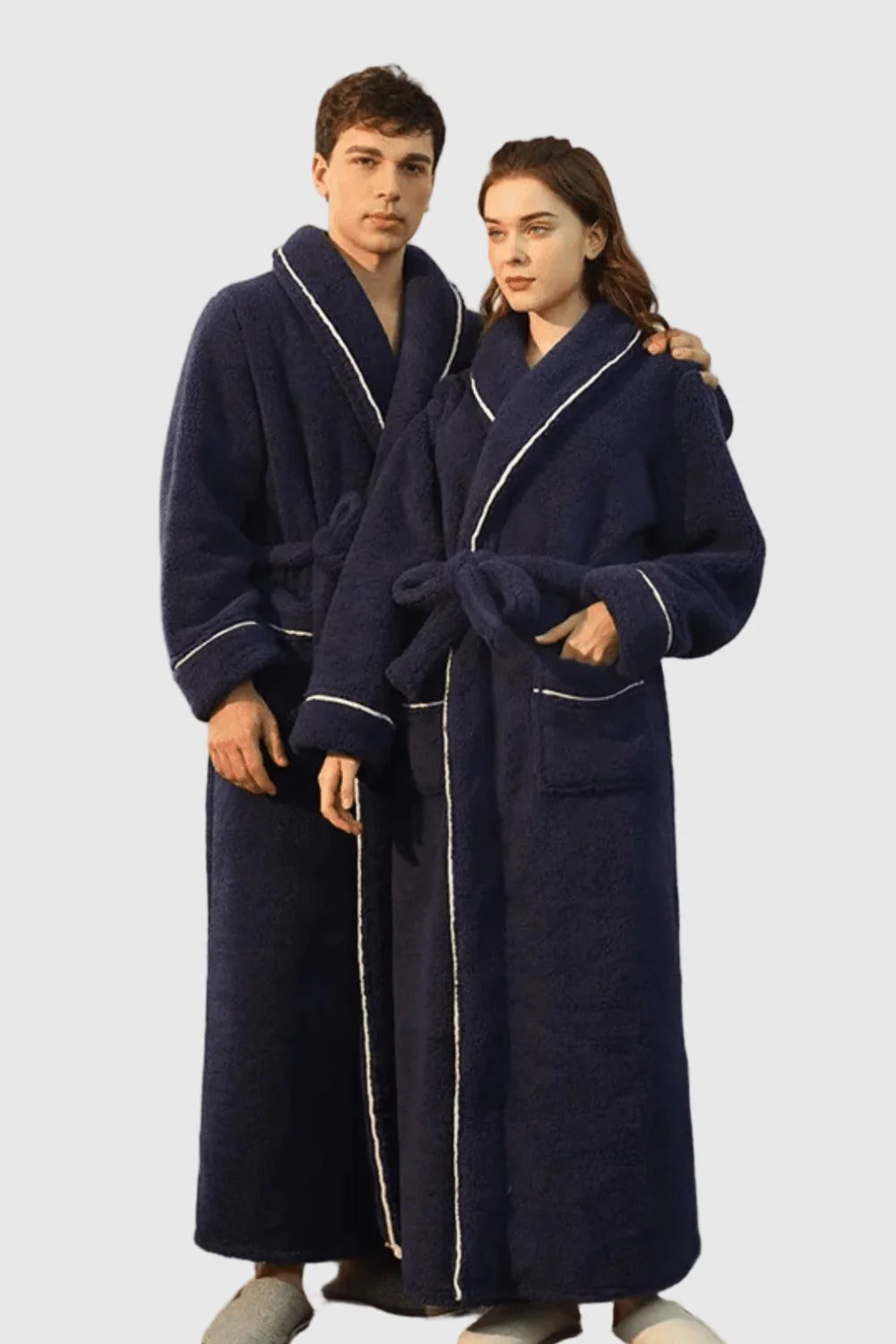 Peignoir de Bain Couple – Long, Douillet et Élégant