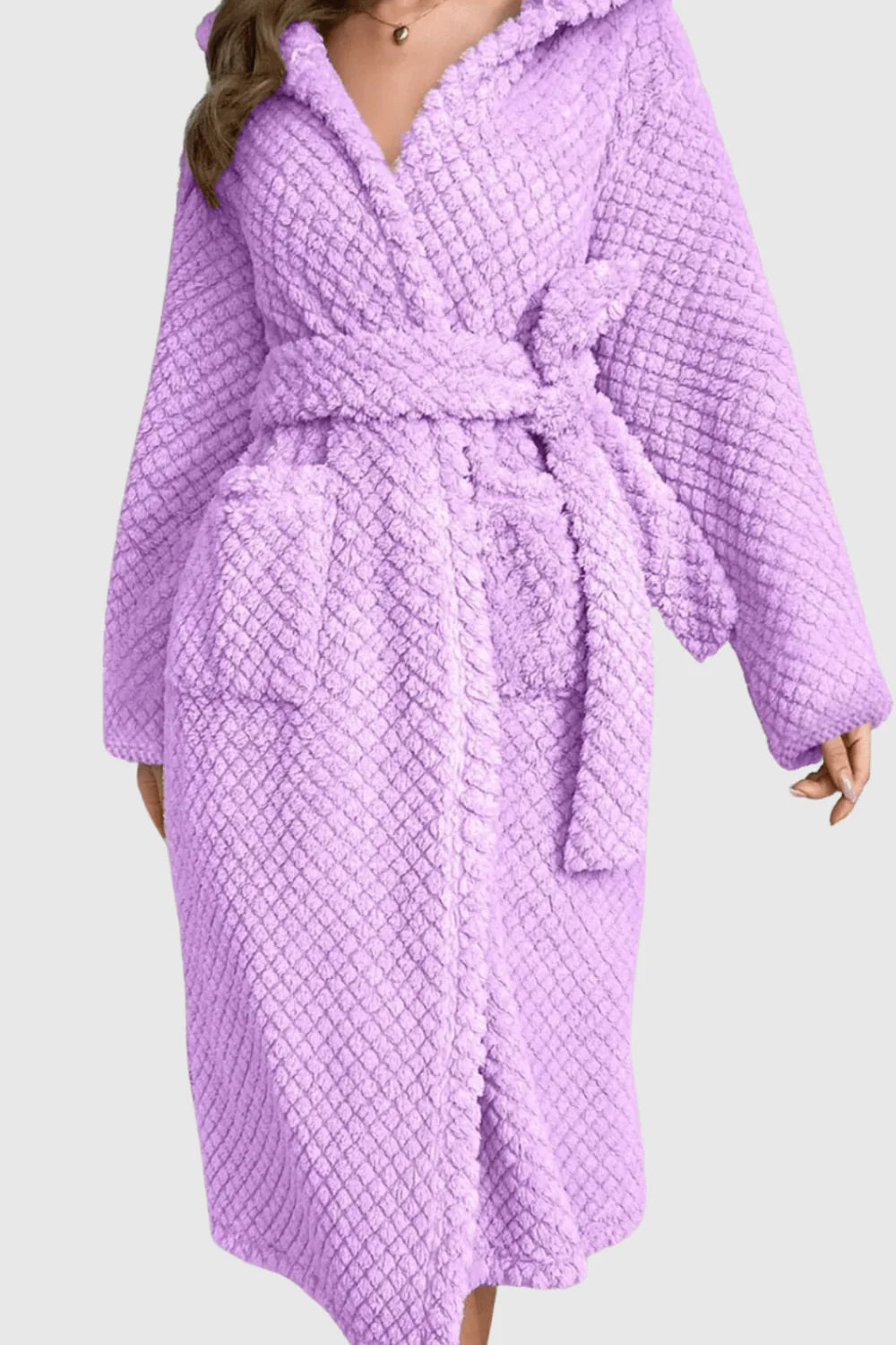 Peignoir éponge femme à capuche ultra doux