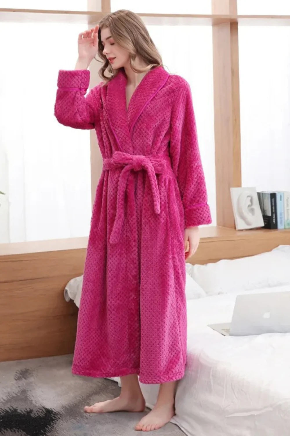 Peignoir polaire femme long ultra doux