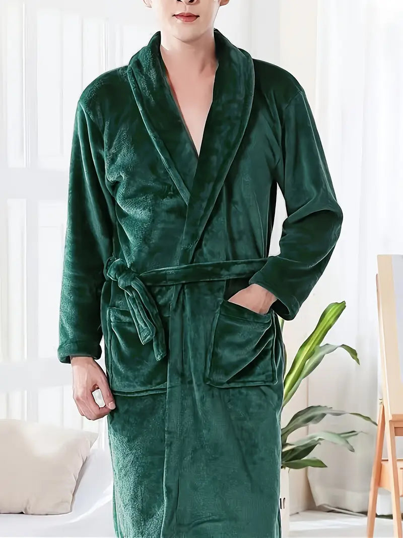 Peignoir polaire homme satin chaud