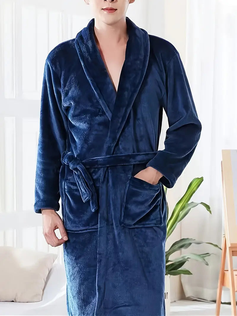 Peignoir polaire homme satin chaud