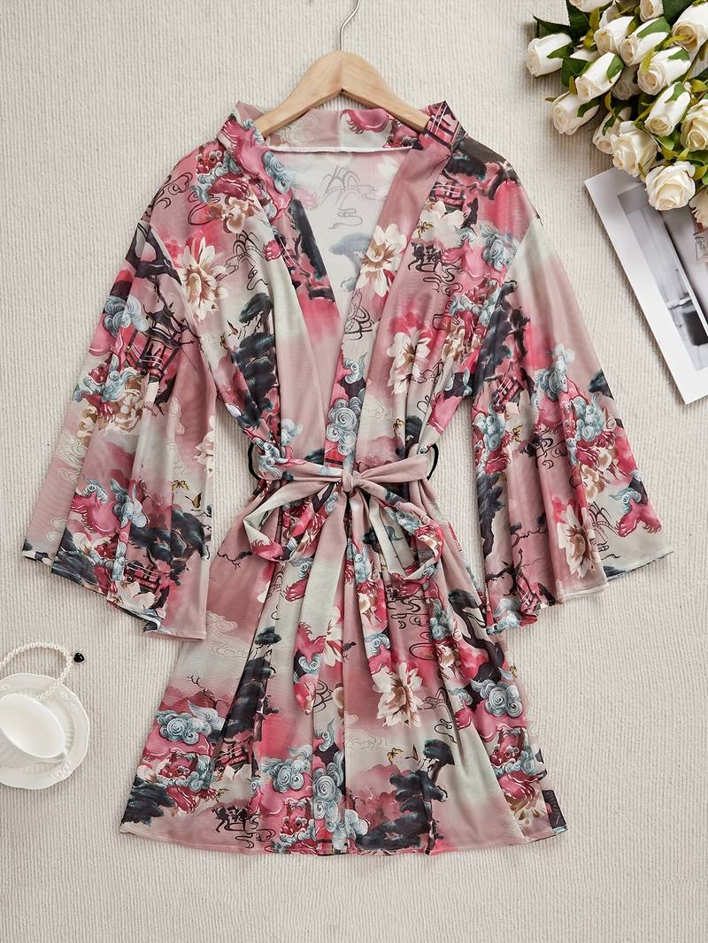 Cédant Peignoir Kimono Micro-élastique