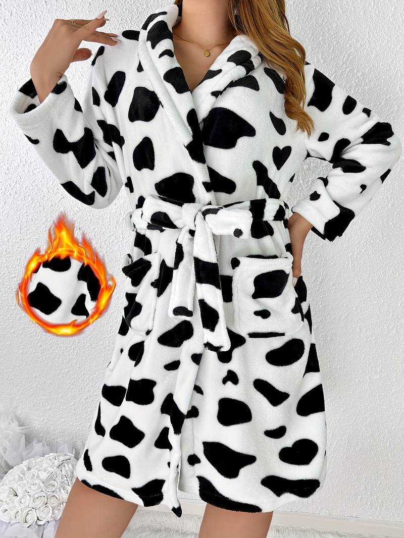 Peignoir Polaire Imprimé Vache
