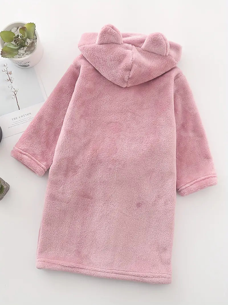 Peignoir de Bain Enfant Fille avec Motif D'ours