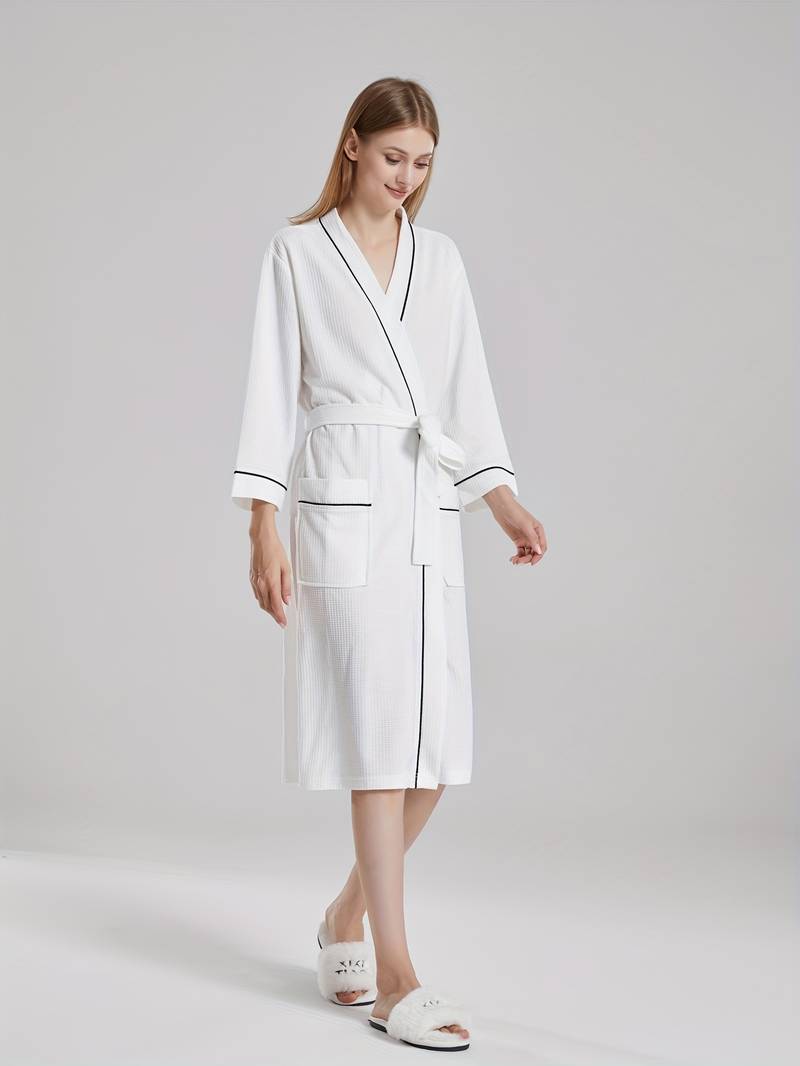 Peignoir de Bain Gaufré Élégant