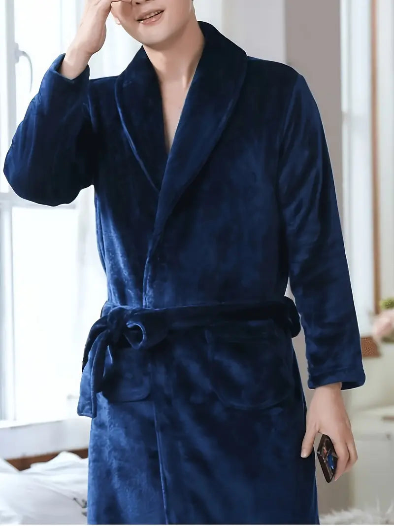 Peignoir polaire homme satin chaud