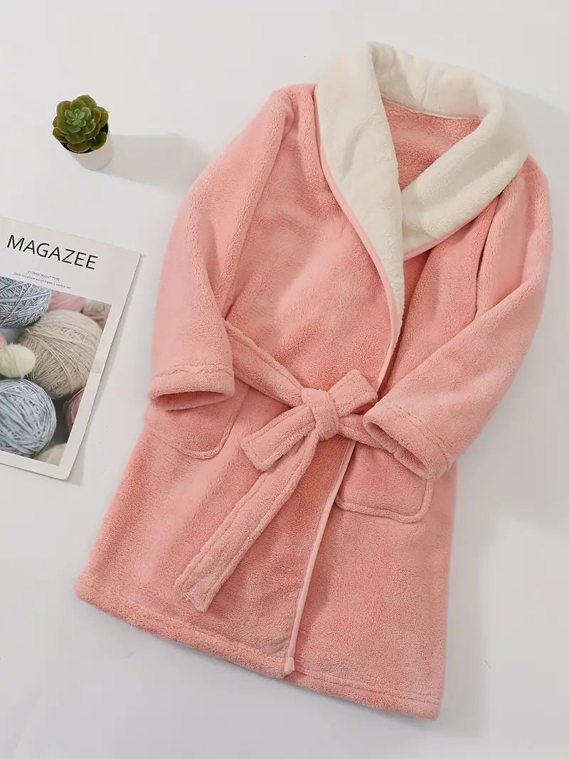 Peignoir de Bain Enfant avec Ceinture et Poches