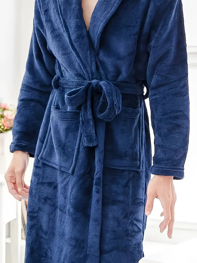 Peignoir polaire homme satin chaud