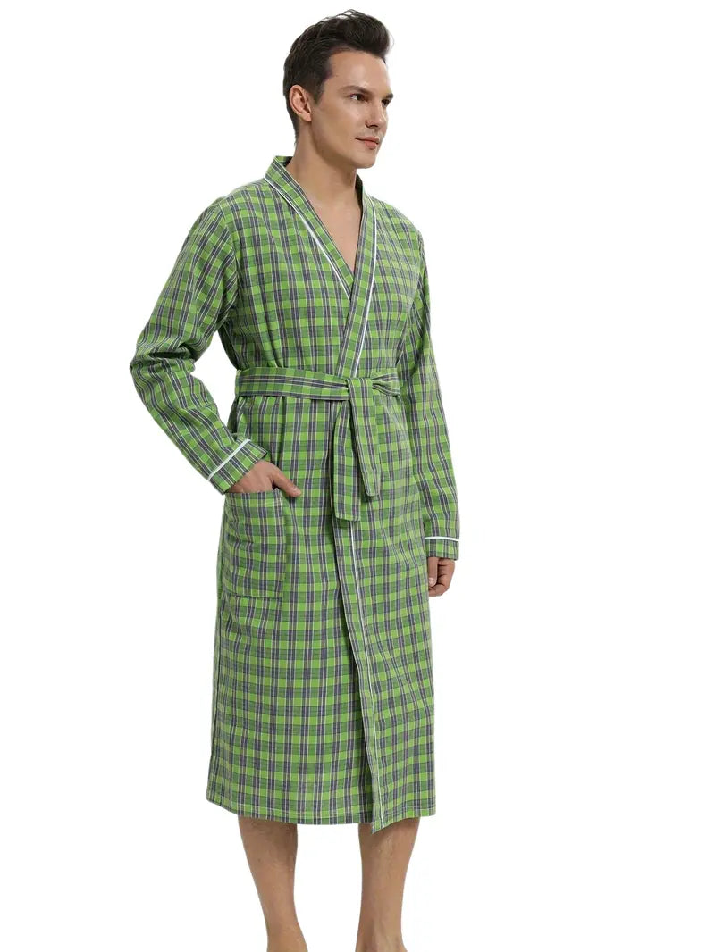 Peignoir de Bain Vert À Carreaux