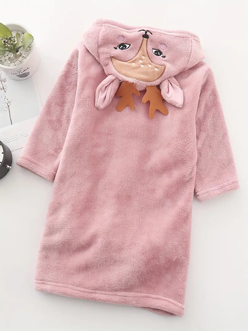 Peignoir de Bain Enfant Éponge avec Motif de Cerf