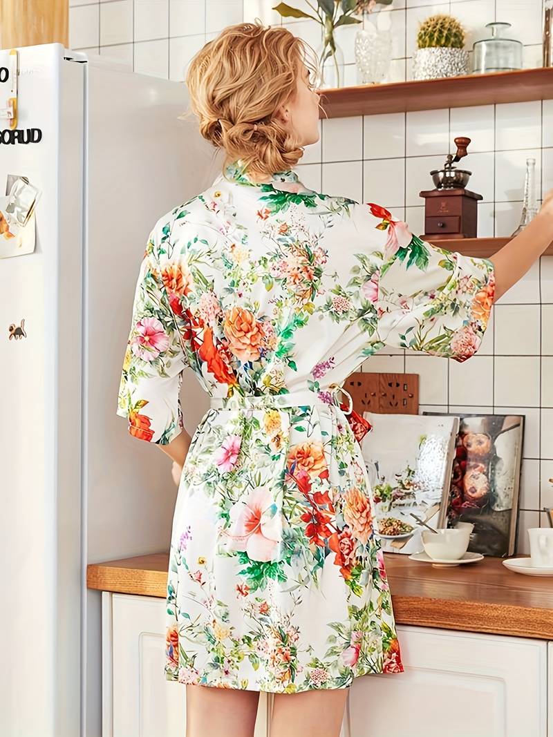 Peignoir Kimono Floral Élégant