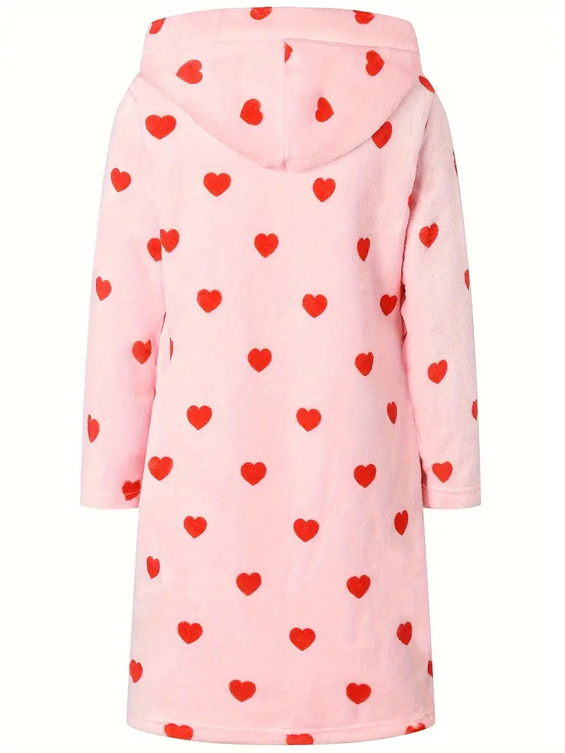 Peignoir de Bain Enfant á Motif Coeurs