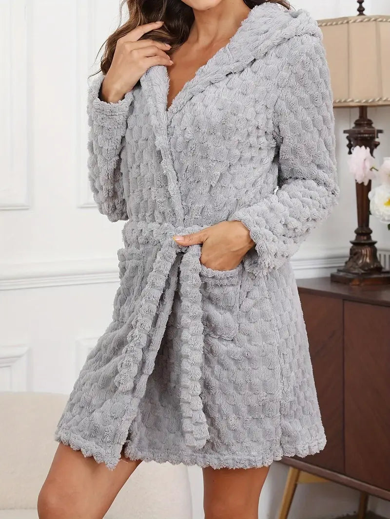 Peignoir Femme doux à capuche Polaire