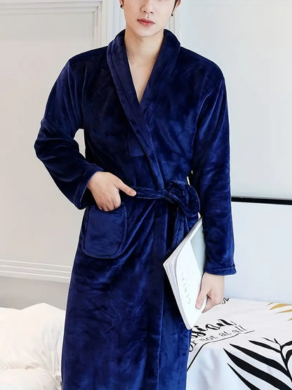 Peignoir polaire homme satin chaud