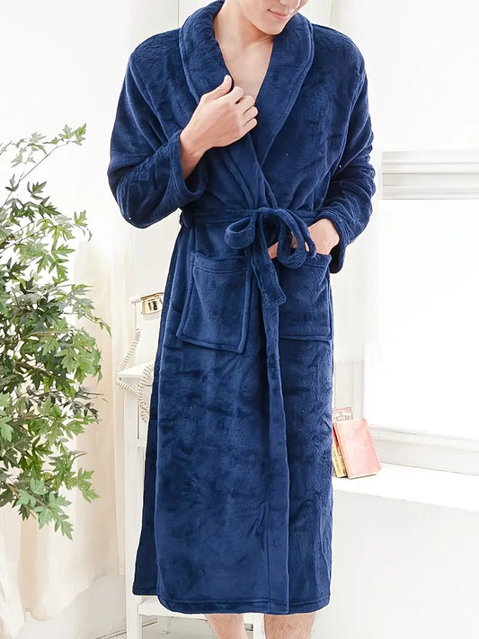 Peignoir Éponge Chaud de Qualité — coloris bleu marine