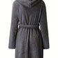 Peignoir polaire homme à capuche polaire avec poches et ceinture