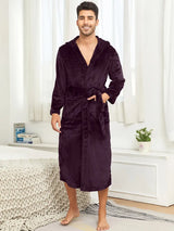 Peignoir de Bain à Capuche en Coton — coloris violet